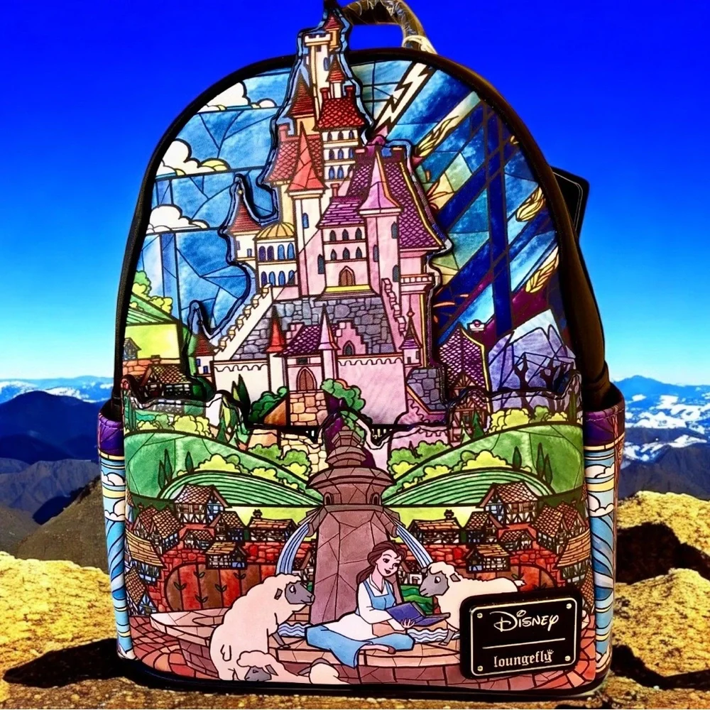 Disney Loungefly Princess Castle Beauty & the Beast BELLE Mini Backpack new